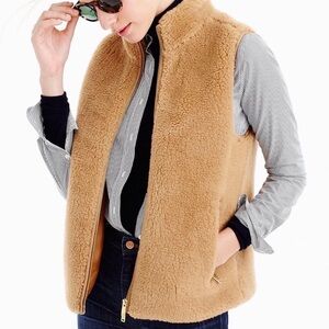 J.Crew Women's Tan Teddy Sherpa Vest - Sz XS